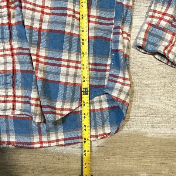 J. Crew Women’s Blue Large Multicolor Plaid Button Collared Flannel Shir… - Picture 4 of 5